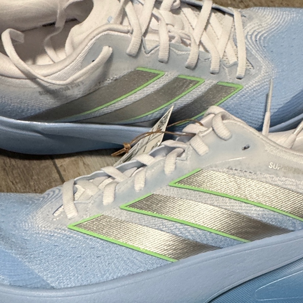 adidas Light Blue, White & Silver Road Running Shoes - Picture 3 of 5